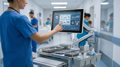 Últimas soluciones de la empresa sobre Computadoras capacitivas táctiles todo en uno: computación higiénica para estaciones de trabajo hospitalarias