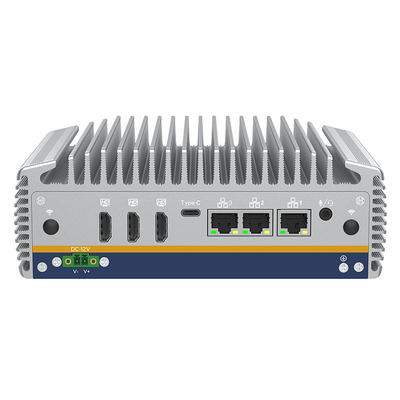 Buen precio Mini PC sin ventilador de refrigeración pasiva 14a generación Intel Core Ultra con AI NPU 3 * HD-MI 3 * 2.5G RJ45 1 * Tipo-C en línea