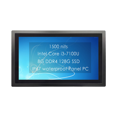 24 pulgadas IP67 impermeable panel táctil embebido PC con 7H vidrio templado tratamiento anti-brillo