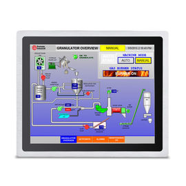 Buen precio 17 color plata integrado pulgada industrial de la prenda impermeable del frente IP65 de la PC del panel táctil en línea