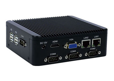 4 ordenador integrado Fanless 6 USB de la mini PC Fanless industrial de COM RS232 para el terminal de la salida de la entrada