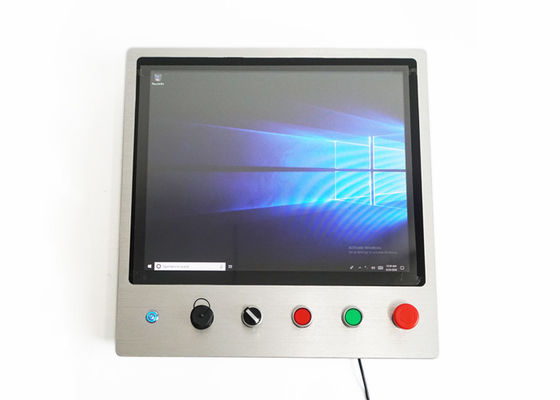 Buen precio PC industrial del panel de control de 35W 300cd/m2 7x24 con el botón de la emergencia en línea